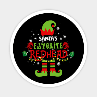 Santa_s Favorite Redhead - Funny Redhead Christmas Gift Magnet